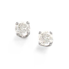 Simply sparkling. 1/4 CT. T.W. round diamond solitaire earrings are set in 14K white gold with friction backs. (Diamond carat weights (CT.) represent the approximate total weight (T.W.) of all diamonds in each setting unless noted.)  