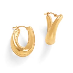 Modern style. 14K gold electroform wrap earrings have clip post backs and a polished finish.  